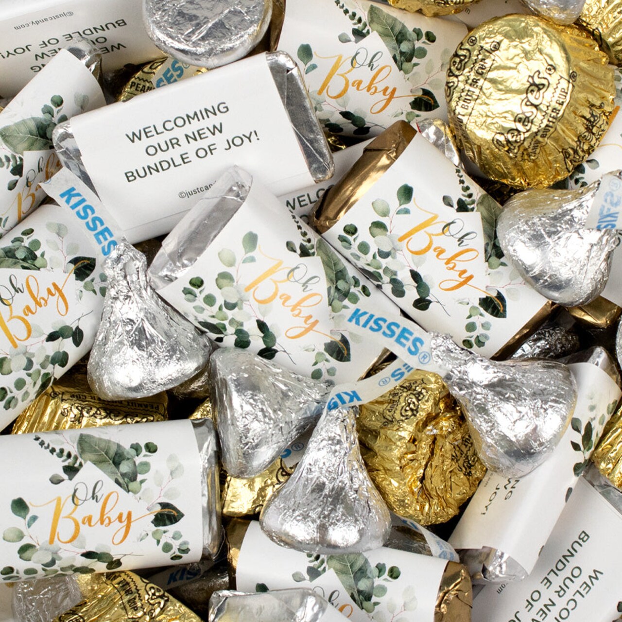 105pcs Baby Shower Candy Chocolate Party Favors (1.75 lbs - Approximately 105 Pcs) - Goodie Bag Filler or Candy Buffet Supply - Oh Baby